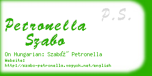 petronella szabo business card